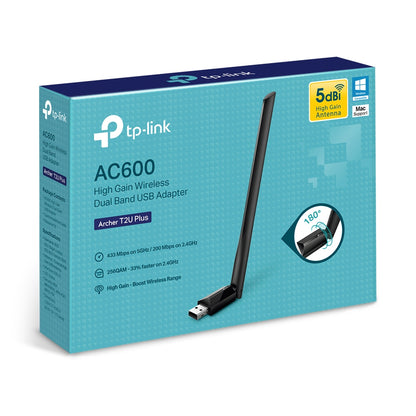 TP-Link ARCHER T2U PLUS USB Dual-Band WLAN Adapter 600 Mbit/s 5dBi