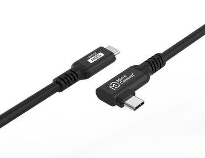 MicroConnect USB3.2CC015-A USB-C Cable 0.15m 100W 20Gbps Angled Black