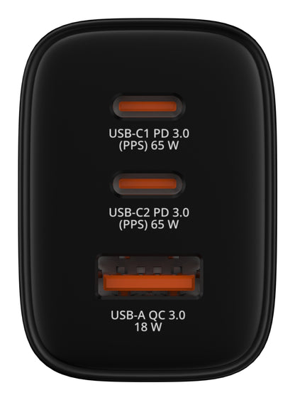 Verbatim 32352 GaN Charger 65W EU Plug Black – USB-C & USB-A Fast Charging
