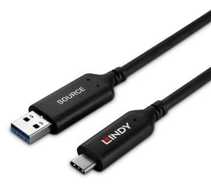 Lindy 43395 USB 3.2 Gen 1 Type A to C Fibre Optic Hybrid Cable 10m