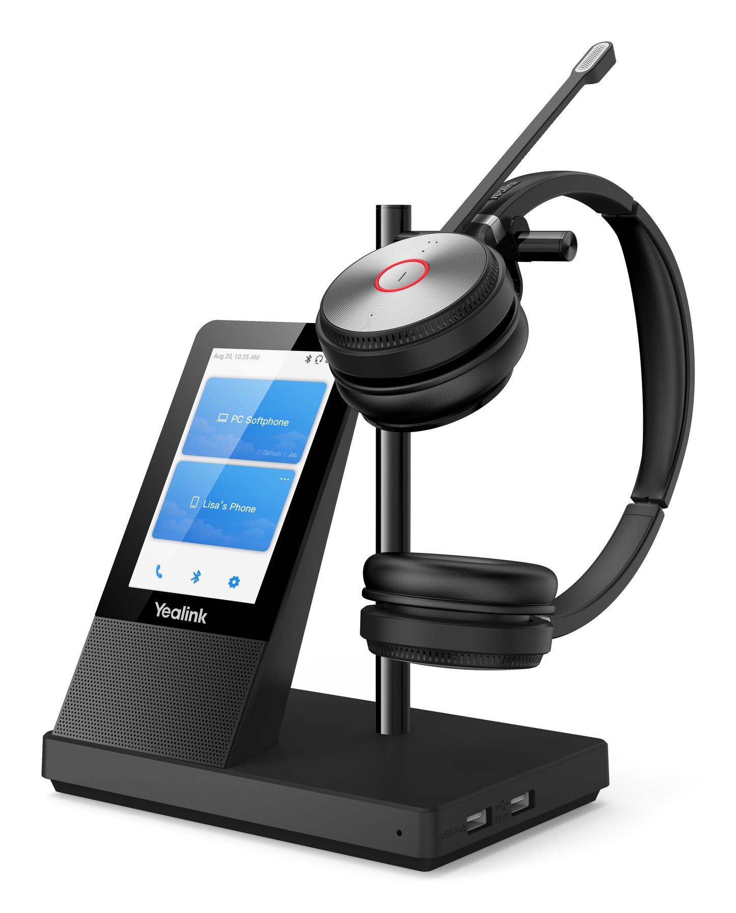 Yealink WH66 DUAL UC Wireless Headset – Binaural DECT Bluetooth, Touchscreen Base