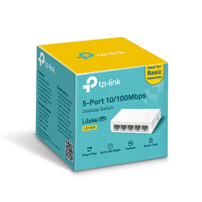 TP-Link LS1005 5-Port Unmanaged Fast Ethernet Network Switch – White