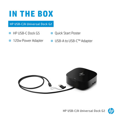 HP 26D32AA USB-C Dock G5 Wired Docking Station – 4x USB-A, HDMI, 2x DisplayPort