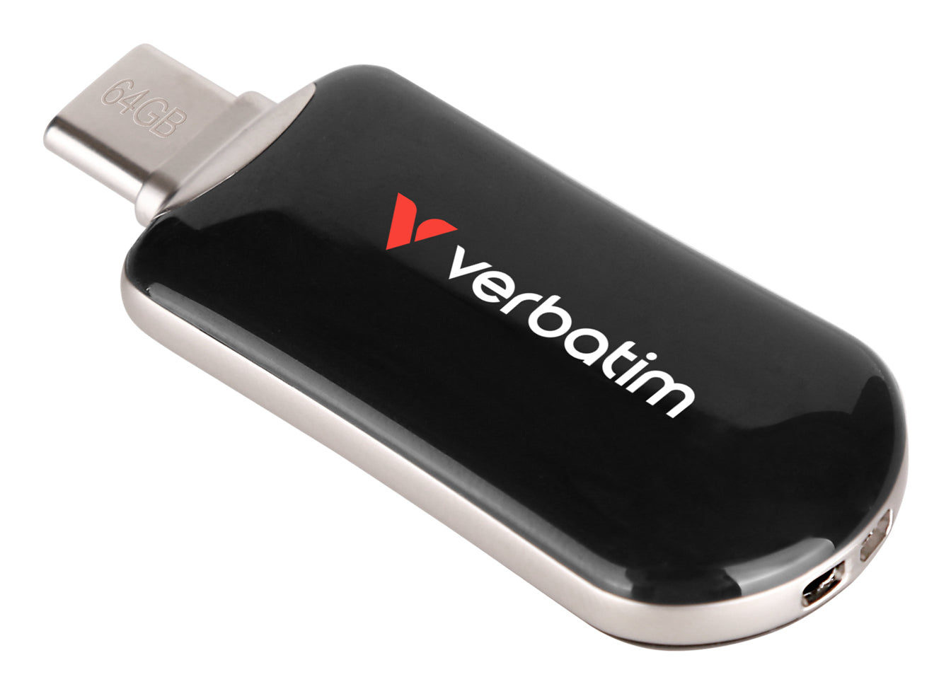 Verbatim 30224 USB-C Flash Drive 64GB Black – USB 3.2 Gen 1 Capless