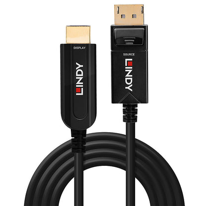 Lindy 38490 10m Fibre Optic Hybrid DisplayPort 1.2 to HDMI 18G Cable