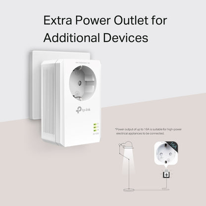 TP-Link TL-PA7017P KIT PowerLine Network Adapters – AV1000 Gigabit Passthrough Starter Kit