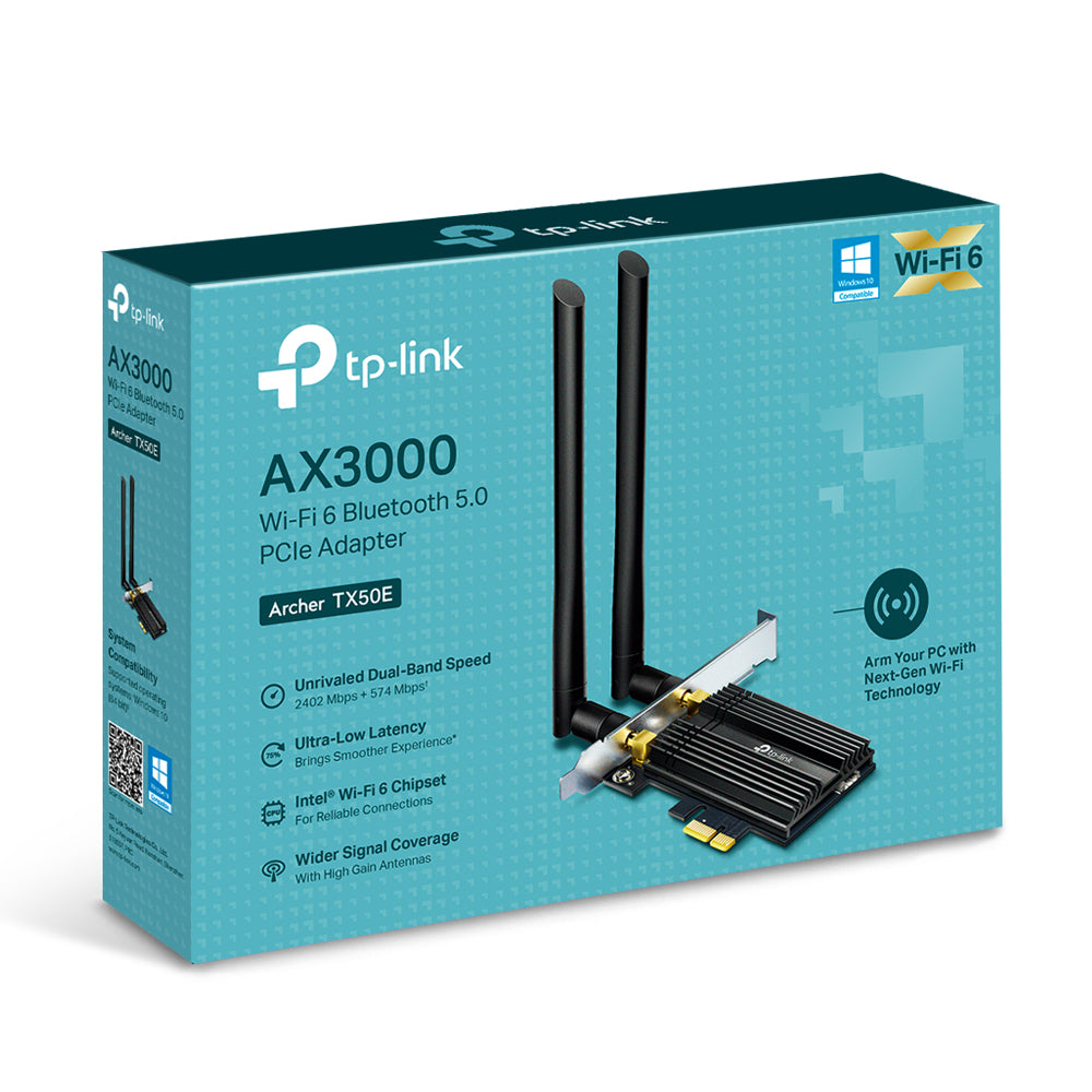 TP-Link ARCHER TX50E PCIe Wi-Fi 6 Card Dual-Band 2402Mbps Bluetooth 5.0