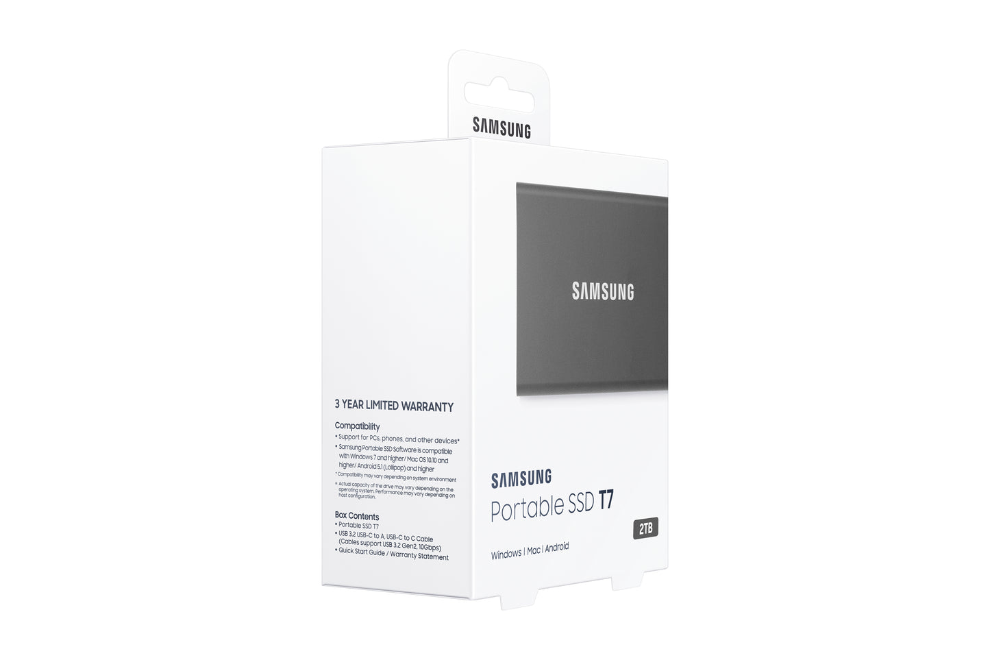 Samsung MU-PC2T0T/WW Portable SSD T7 2TB USB 3.2 Gen 2 Grey – 1050MB/s