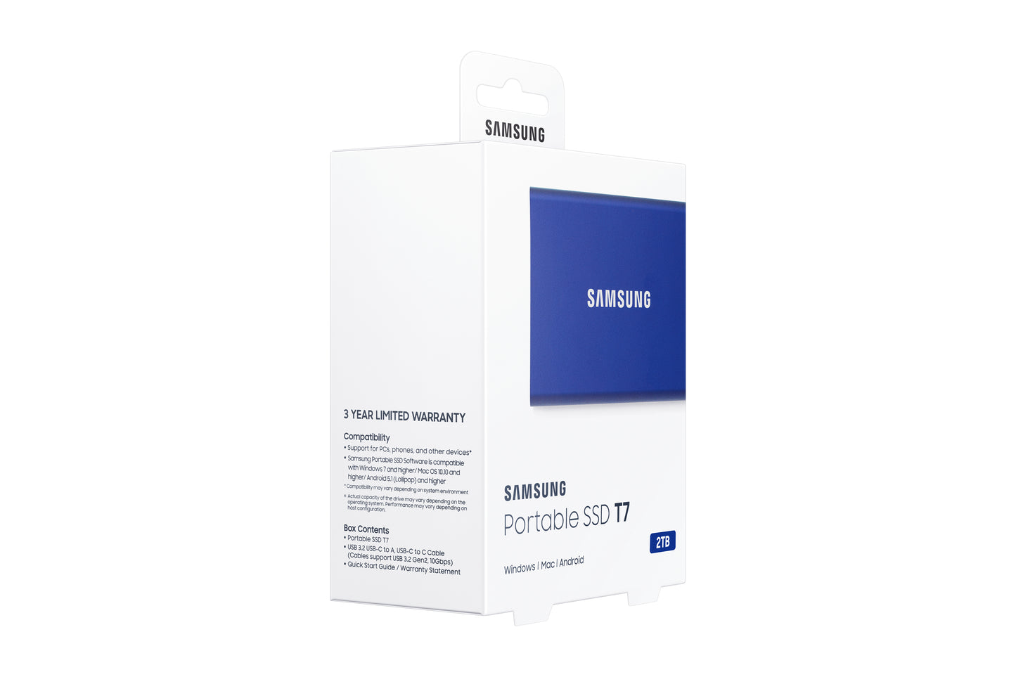 Samsung MU-PC2T0H/WW Portable SSD T7 2TB USB 3.2 Gen 2 Blue