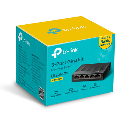 TP-Link LS1005G Unmanaged 5-Port Gigabit Ethernet Network Switch – Black