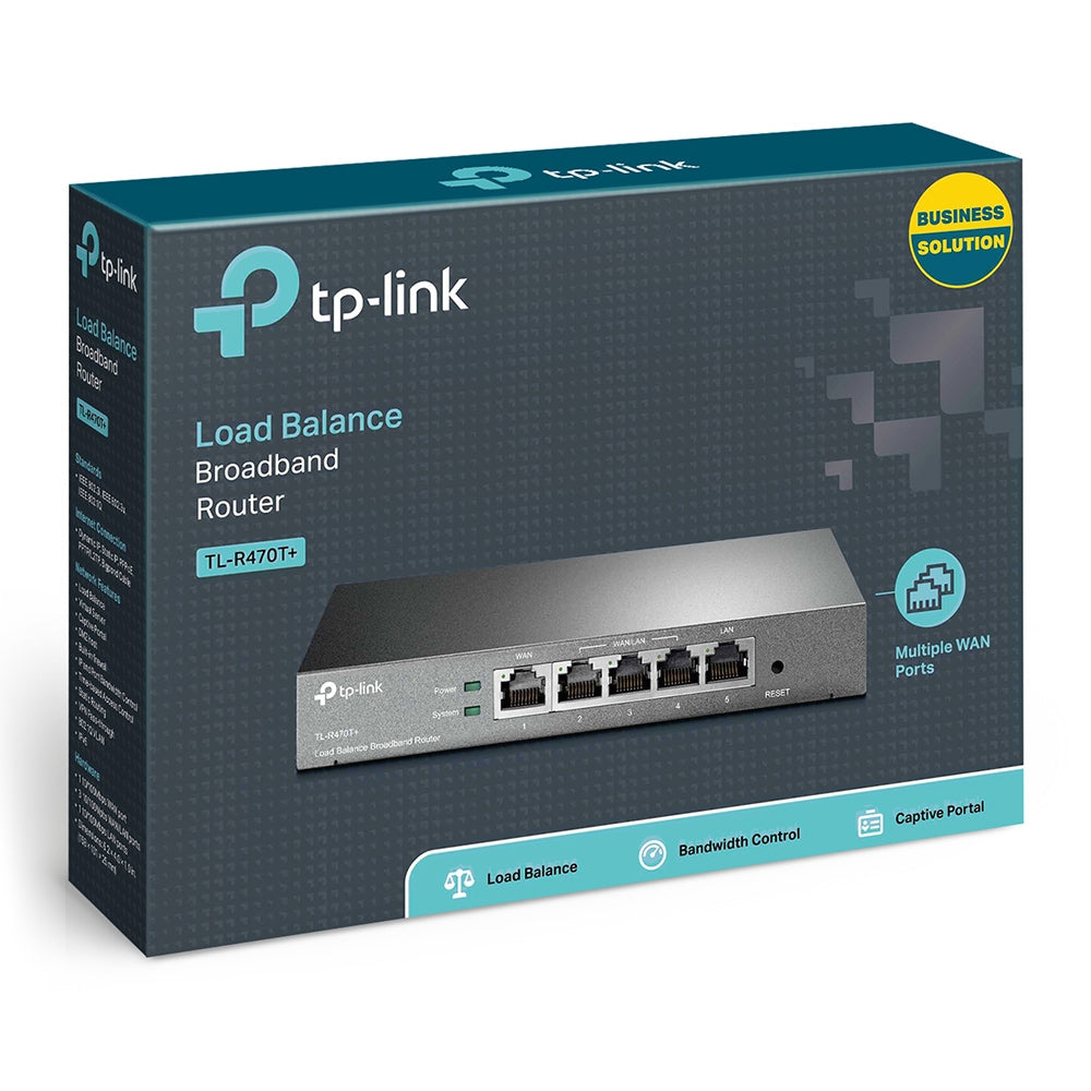 TP-Link TL-R470T+ Wired Router – Fast Ethernet, 4-Port, Black
