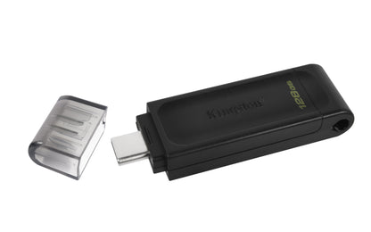 Kingston DT70/128GB USB Flash Drive – 128GB USB-C 3.2 Gen 1, Black