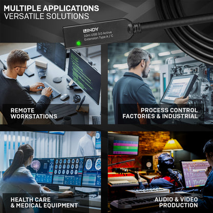 Lindy 43376 USB 3.0 Active Extension Cable – Type A to C 10m 5Gbps