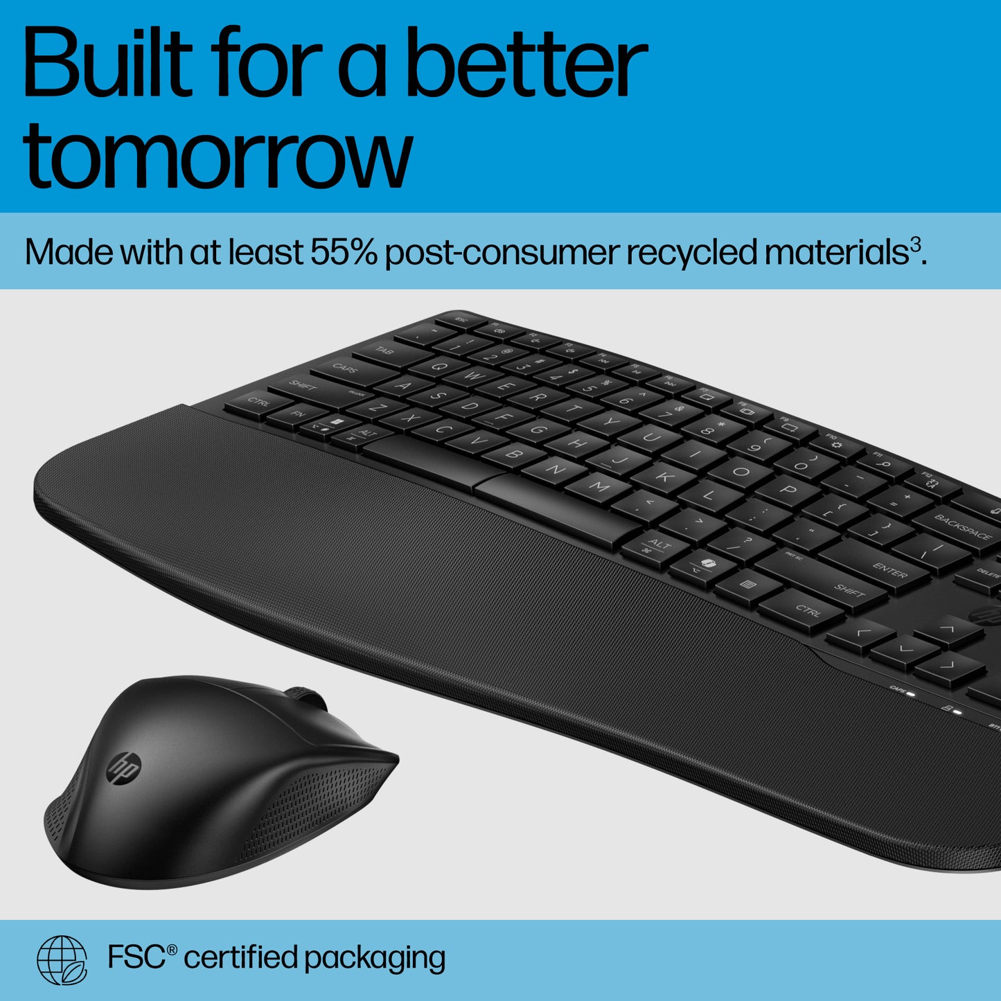 HP 8T6L7UT#ABZ Comfort Dual-Mode Wireless Keyboard and Mouse Combo – Full-Size, Black