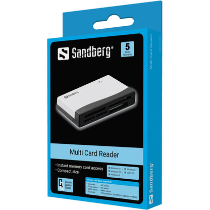 Sandberg 133-46 Multi Card Reader – USB, Black/White, 480 Mbit/s