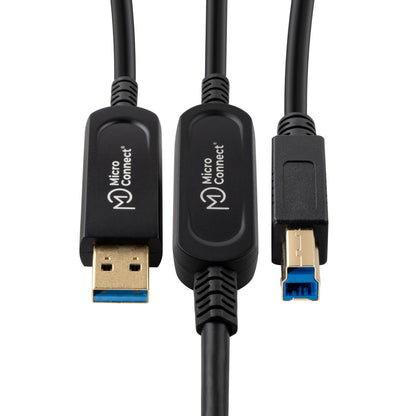 MicroConnect MC-USB3.0AB15OP USB 3.2 Gen 2 A-B Cable 15m – 10Gbps Black