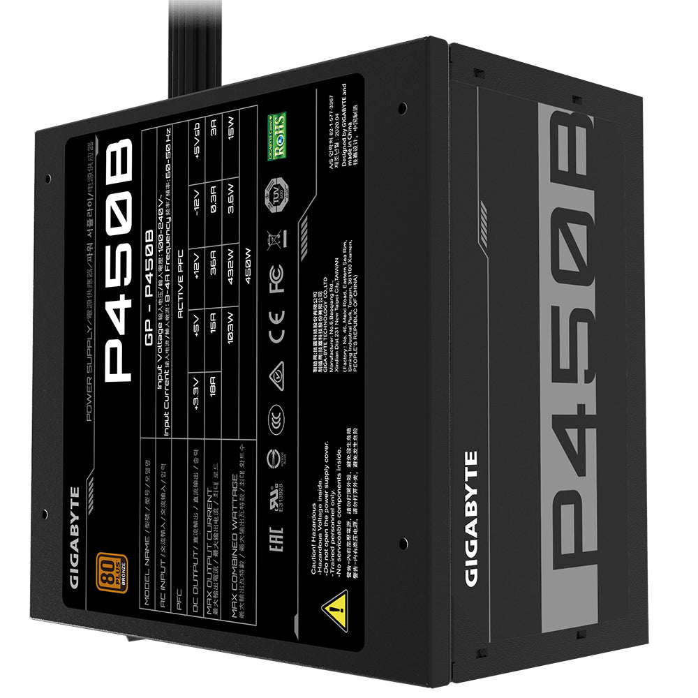 Gigabyte GP-P450B Power Supply Unit – 450W ATX 80 PLUS Bronze