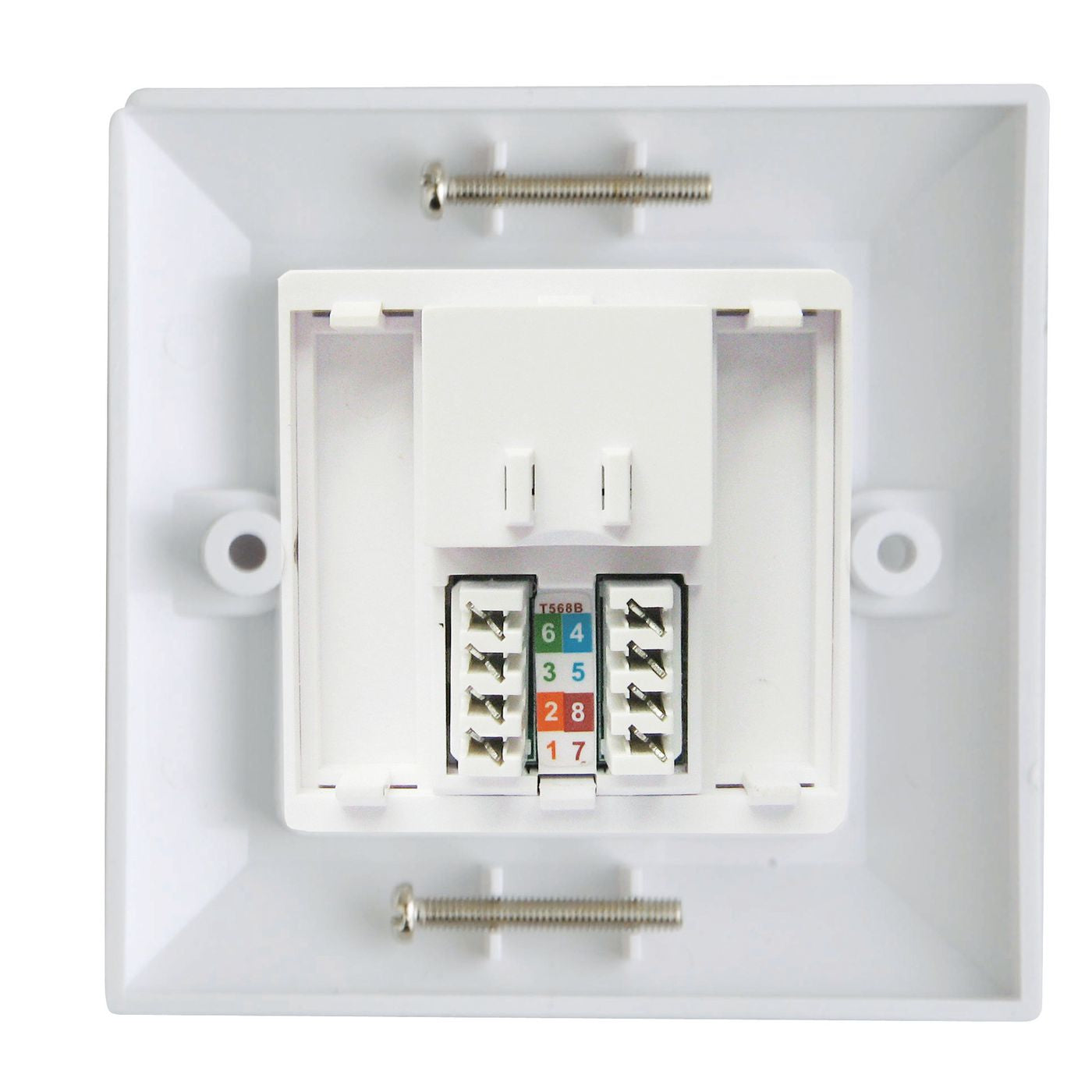 Lanview LVN126188UK Outlet Box – Single Gang CAT6 Faceplate White 86x86mm