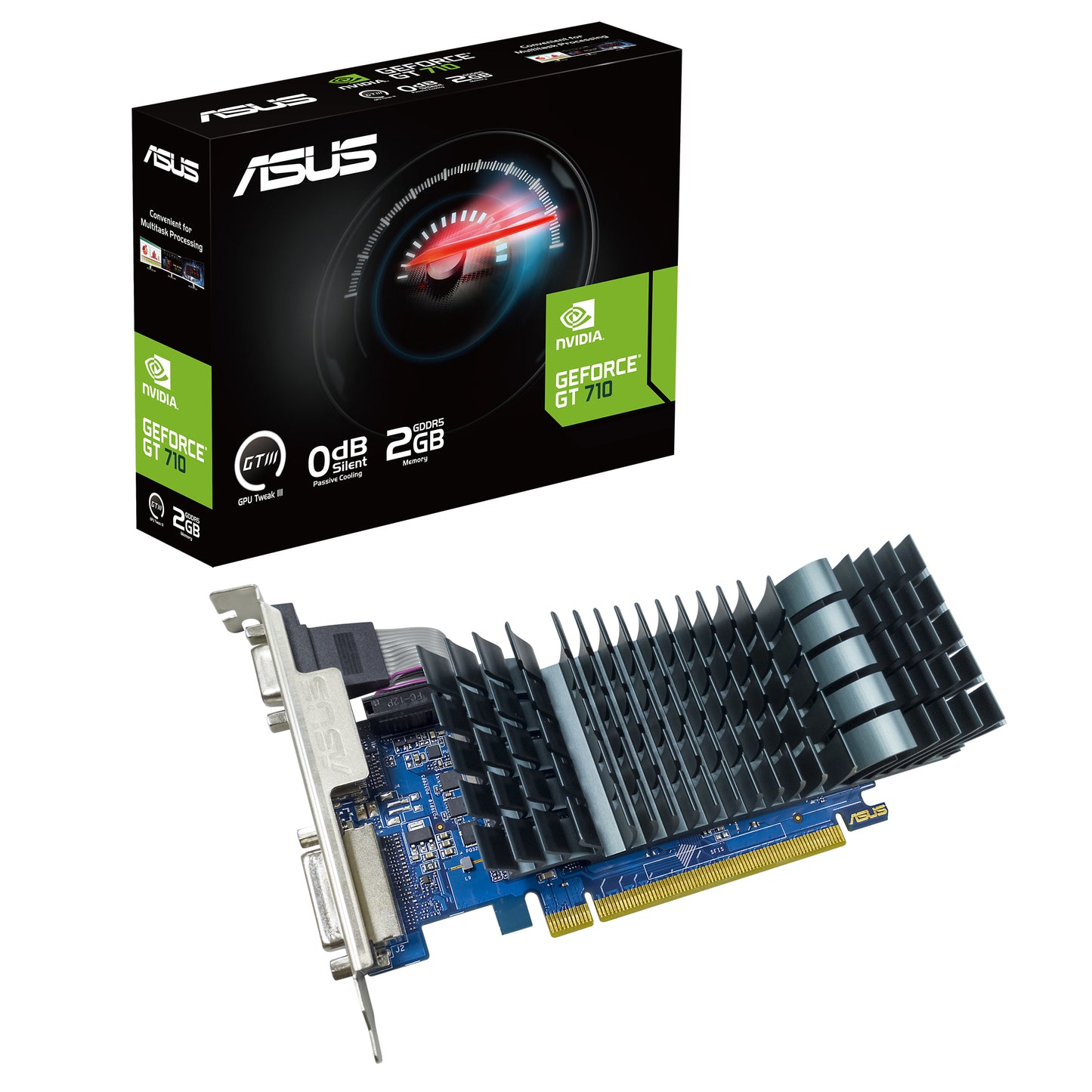 Asus 90YV0ALA-M0NA00 GeForce GT 710 2GB GDDR5 Graphics Card PCIe