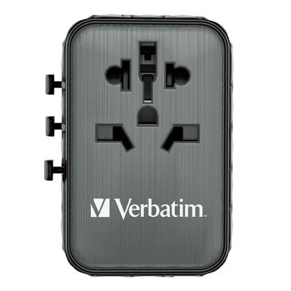 Verbatim 32120 UTA-05 65W GaN III Universal Travel Adapter – 2x USB-C PD, 2x USB-A, Black