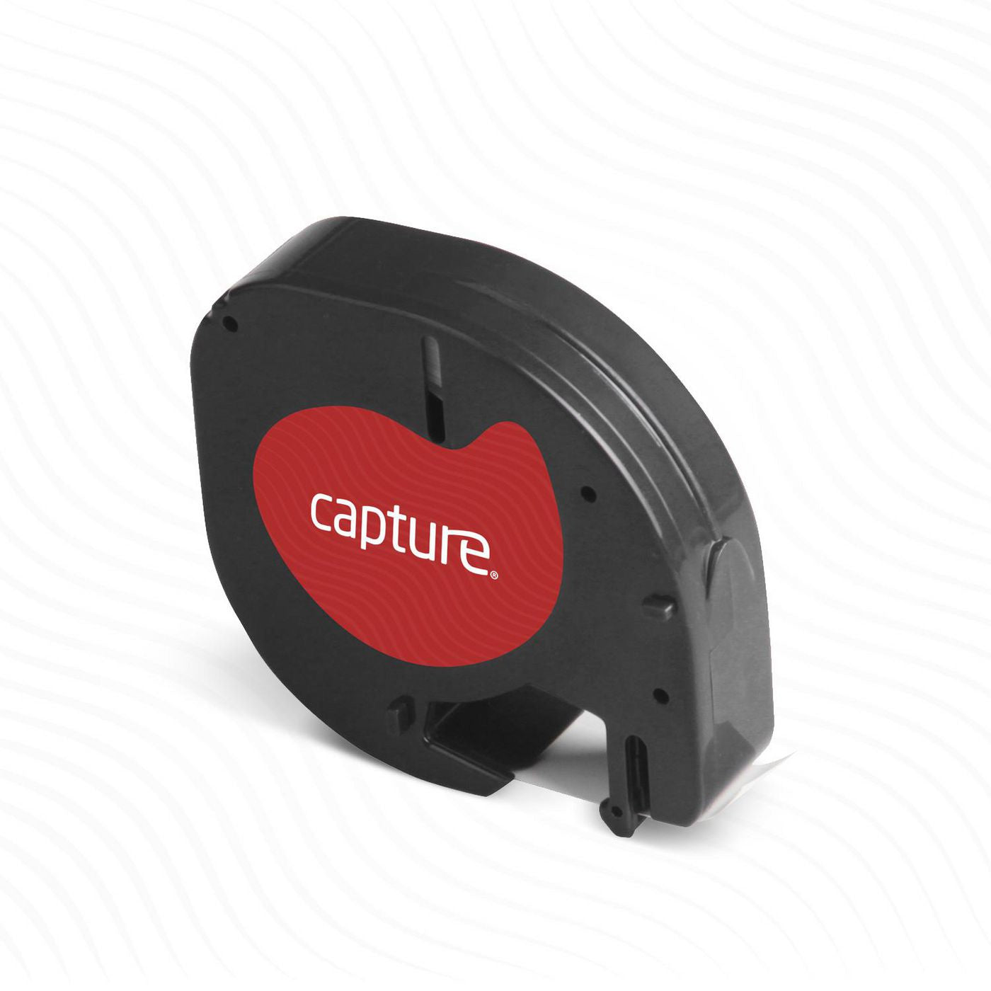Capture CA-S0721660 Label Making Tape – 12mm x 4m Black on White Polyester