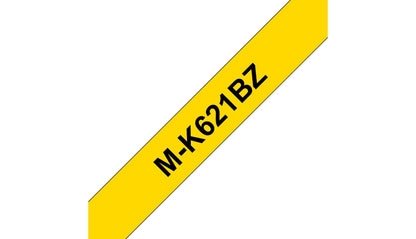 Brother MK621BZ Label Making Tape – 9mm Black on Yellow Non-Laminated 8m