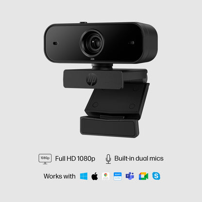 HP 77B10AA#ABB 435 FHD Webcam – Full HD 1080p USB, 2MP, 85° View, Black