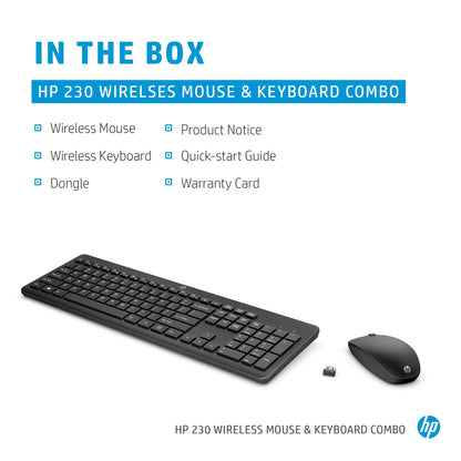 HP 18H24AA#ABS Wireless Mouse and Keyboard Combo – Full-Size, 2.4GHz, Black