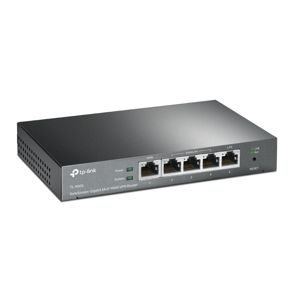 TP-Link TL-ER605 SafeStream Gigabit Multi-WAN VPN Router – 5-Port, CE, RoHS