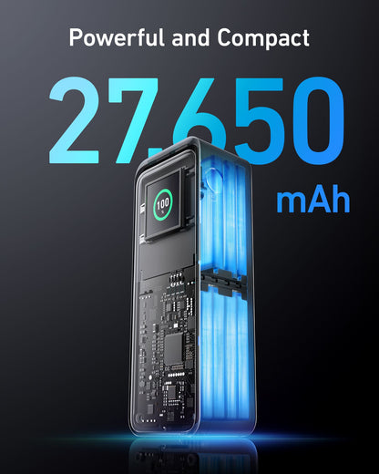 Anker A1340011 Prime 27650mAh Power Bank – 250W 2x USB-C 1x USB-A Black