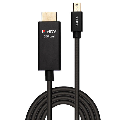 Lindy 40923 3m Active Mini DisplayPort to HDMI Cable – 4K HDR, Gold-Plated, 2-Year Warranty