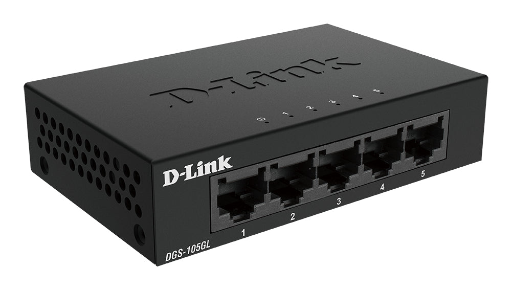 D-Link DGS-105GL/E 5-Port Unmanaged Gigabit Ethernet Network Switch – Black