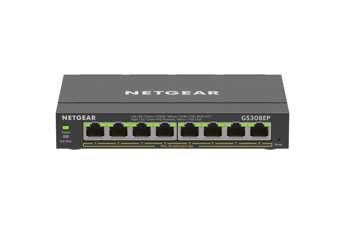 Netgear GS308EP-100PES 8-Port Gigabit Ethernet PoE+ Managed Switch – L2/L3, 16Gbps