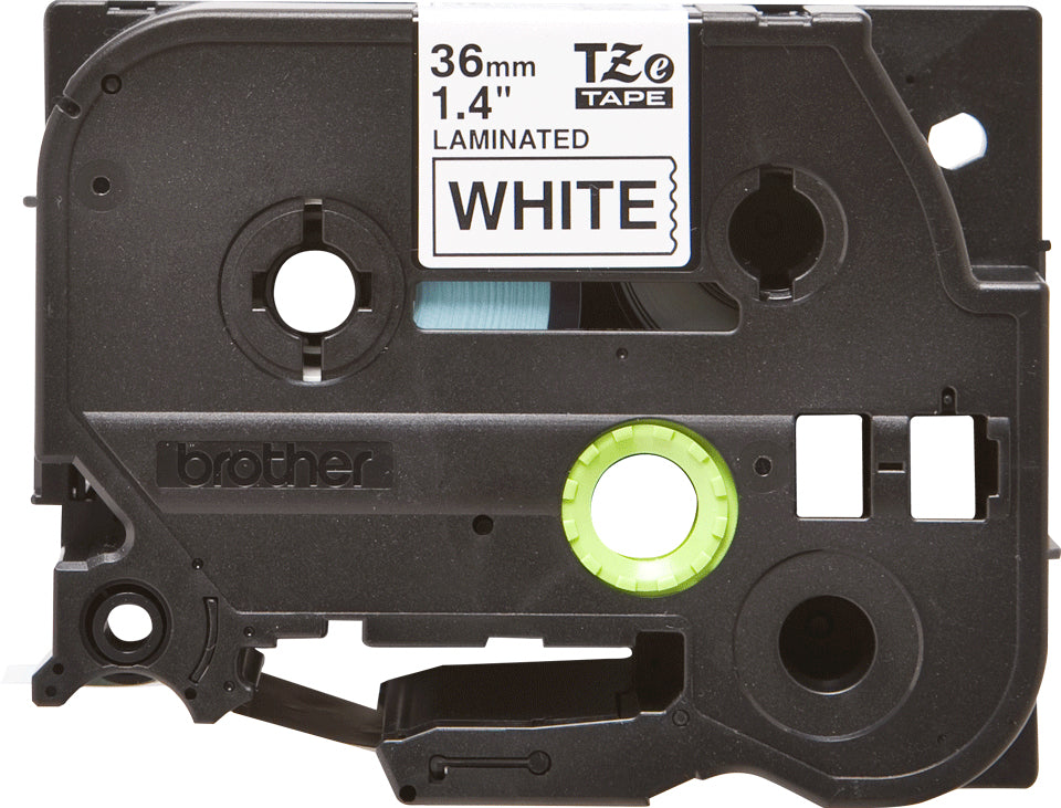 Brother TZE261 Label Making Tape – 36mm Black on White Laminated 8m