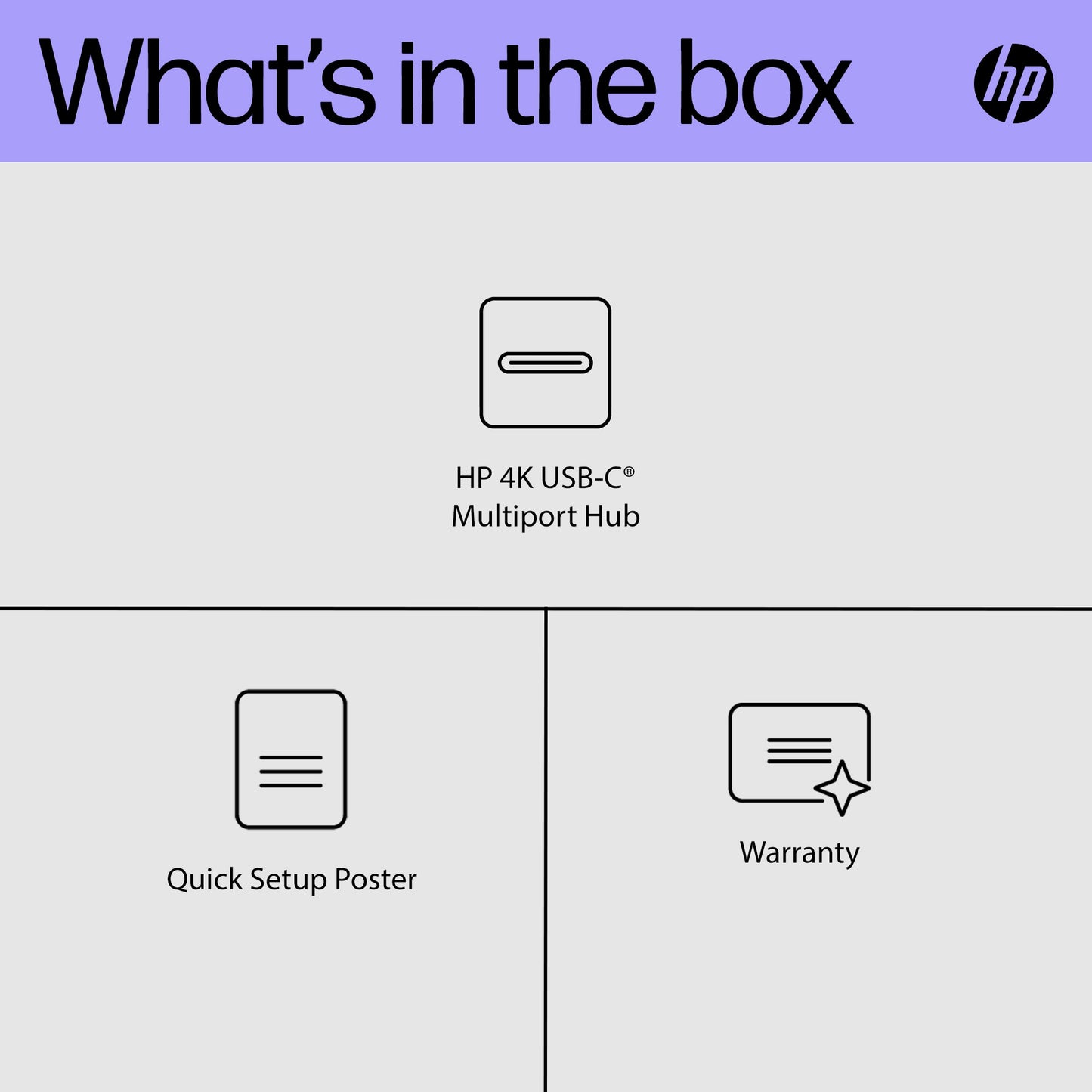 HP 6G843AA#ABB 4K USB-C Multiport Hub – 4-Port, 10Gbps, 4K Ultra HD, Black