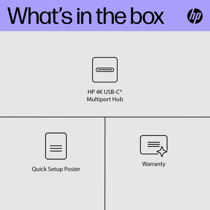 HP 6G843AA#ABB 4K USB-C Multiport Hub – 4-Port, 10Gbps, 4K Ultra HD, Black