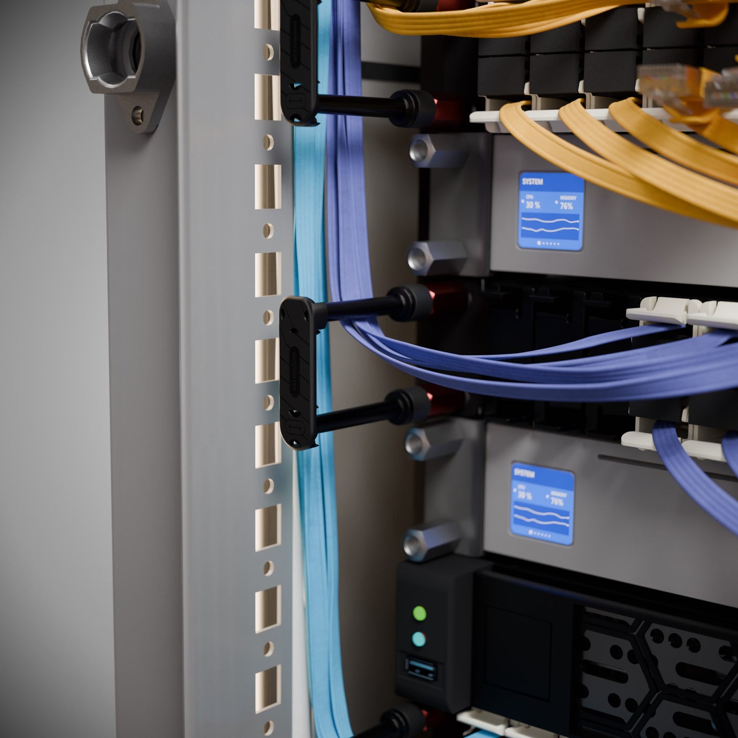 PATCHBOX PBCSX24K Cable Management Panel 24-Pack – Black/Red, Steel