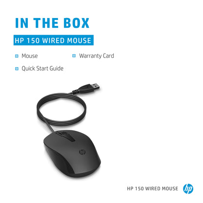 HP 240J6AA Wired Optical Mouse – Ergonomic USB Design