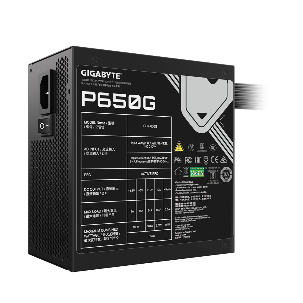 Gigabyte GP-P650G ATX 650W 80 PLUS Bronze Power Supply Unit