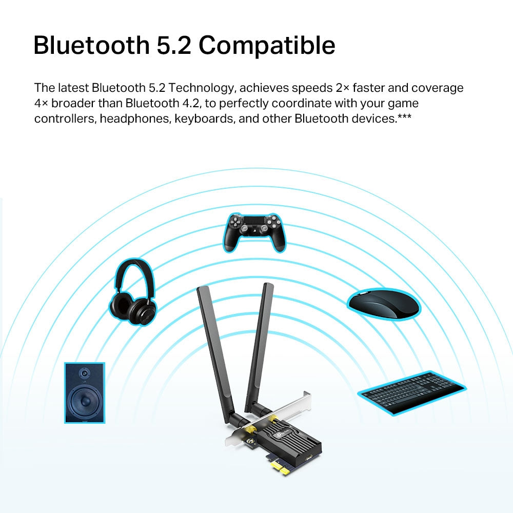 TP-Link ARCHER TX20E AX1800 Wi-Fi 6 Bluetooth 5.2 PCIe Adapter