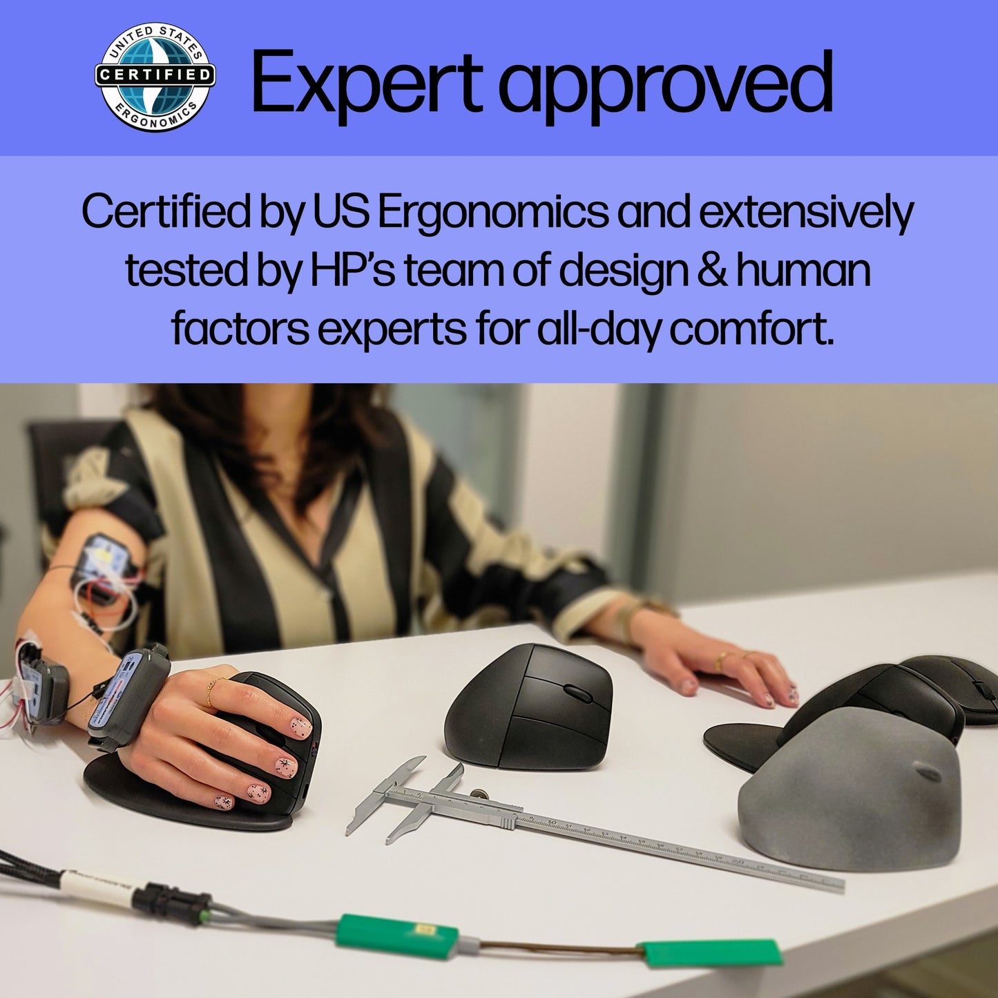 HP 6H1A4AA Ergonomic Wireless Mouse – Vertical, Rechargeable, 4000 DPI