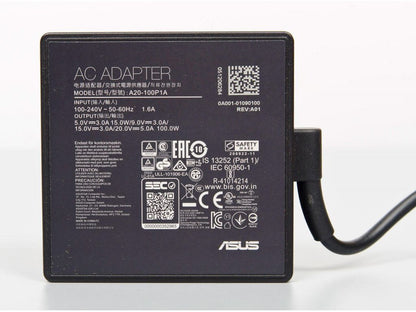 ASUS 0A001-01090100 100W USB-C Power Adapter – Indoor Use, Black