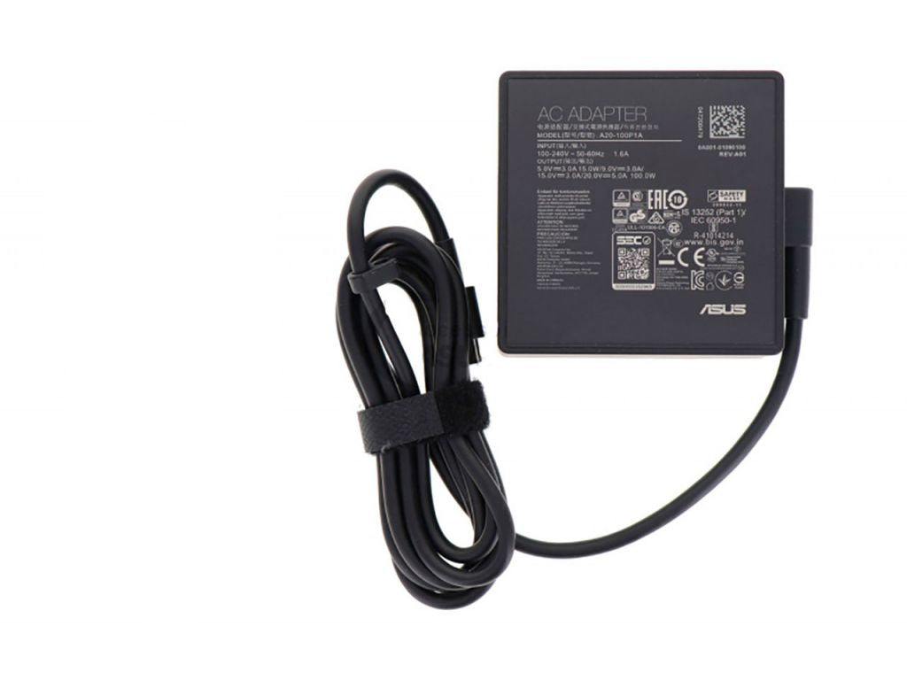 ASUS 0A001-01090100 100W USB-C Power Adapter – Indoor Use, Black