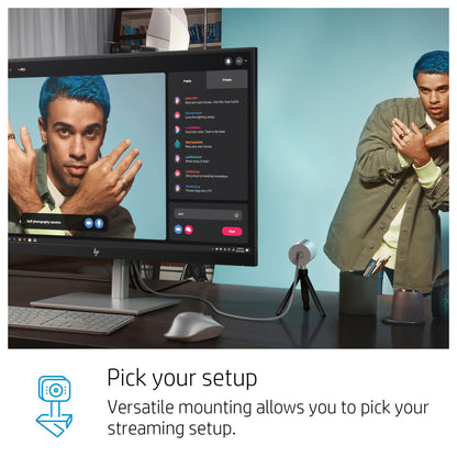 HP 4C9Q2AA#ABB 950 4K Webcam – Ultra HD, USB 3.2, Auto Focus, Black/Silver