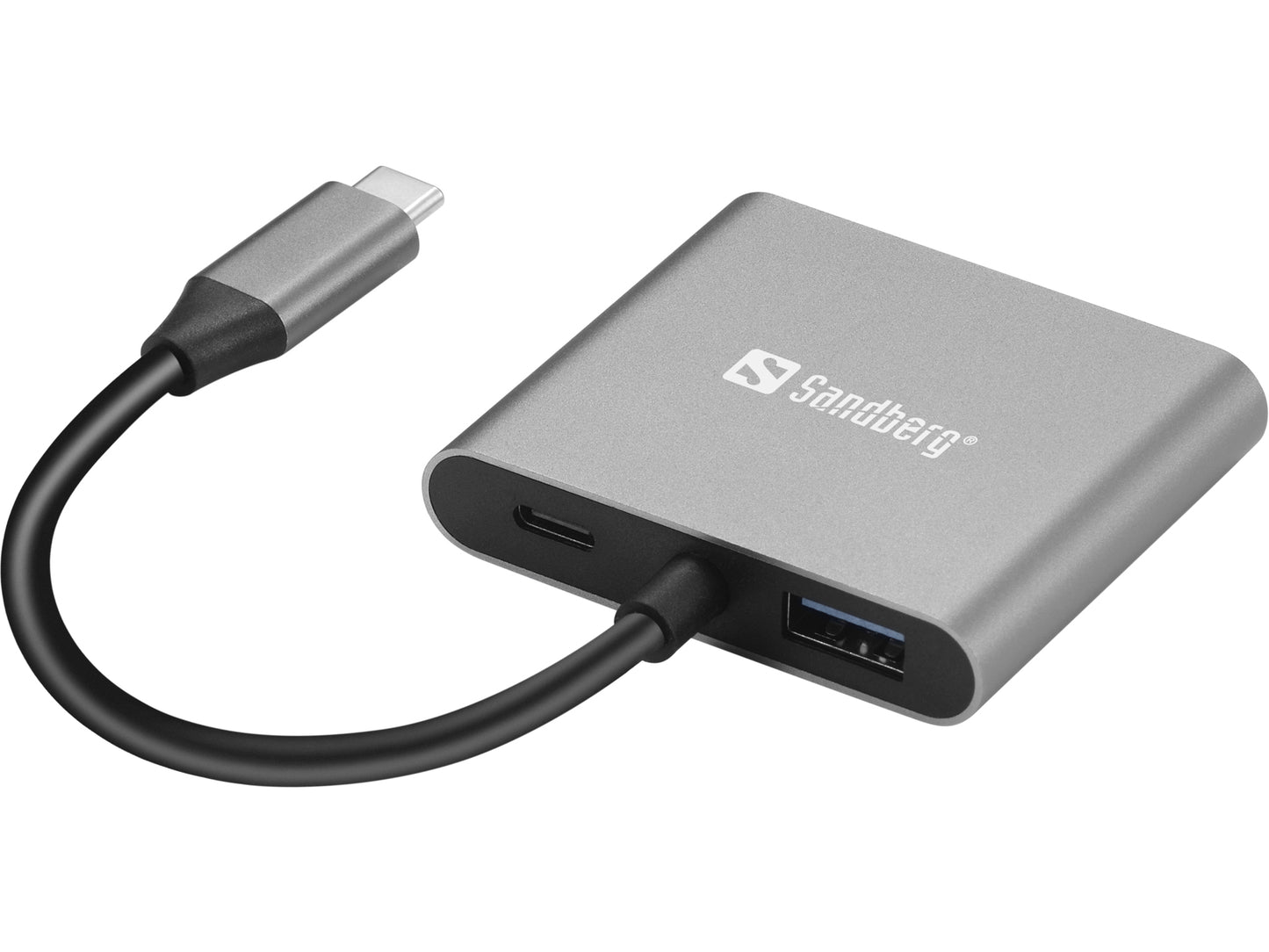 Sandberg 136-44 USB-C Dock – Dual HDMI, USB, Power Delivery, Aluminium
