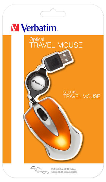 Verbatim 49023 Go Mini Mouse USB Type-A Optical 1000 DPI Orange