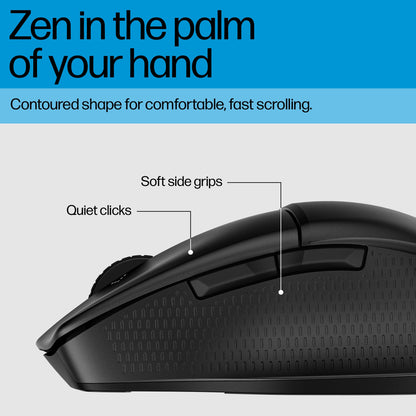 HP 8T6M3AA 480 Comfort Bluetooth Mouse – Wireless, 4000 DPI, Black