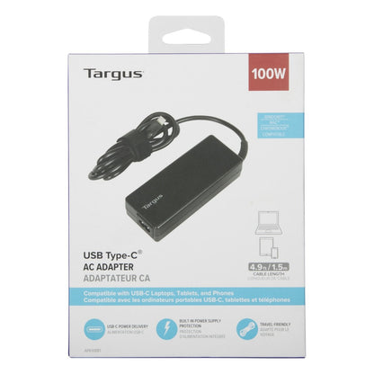 Targus APA108EU 100W USB-C Power Adapter – AC-to-DC Charger Black