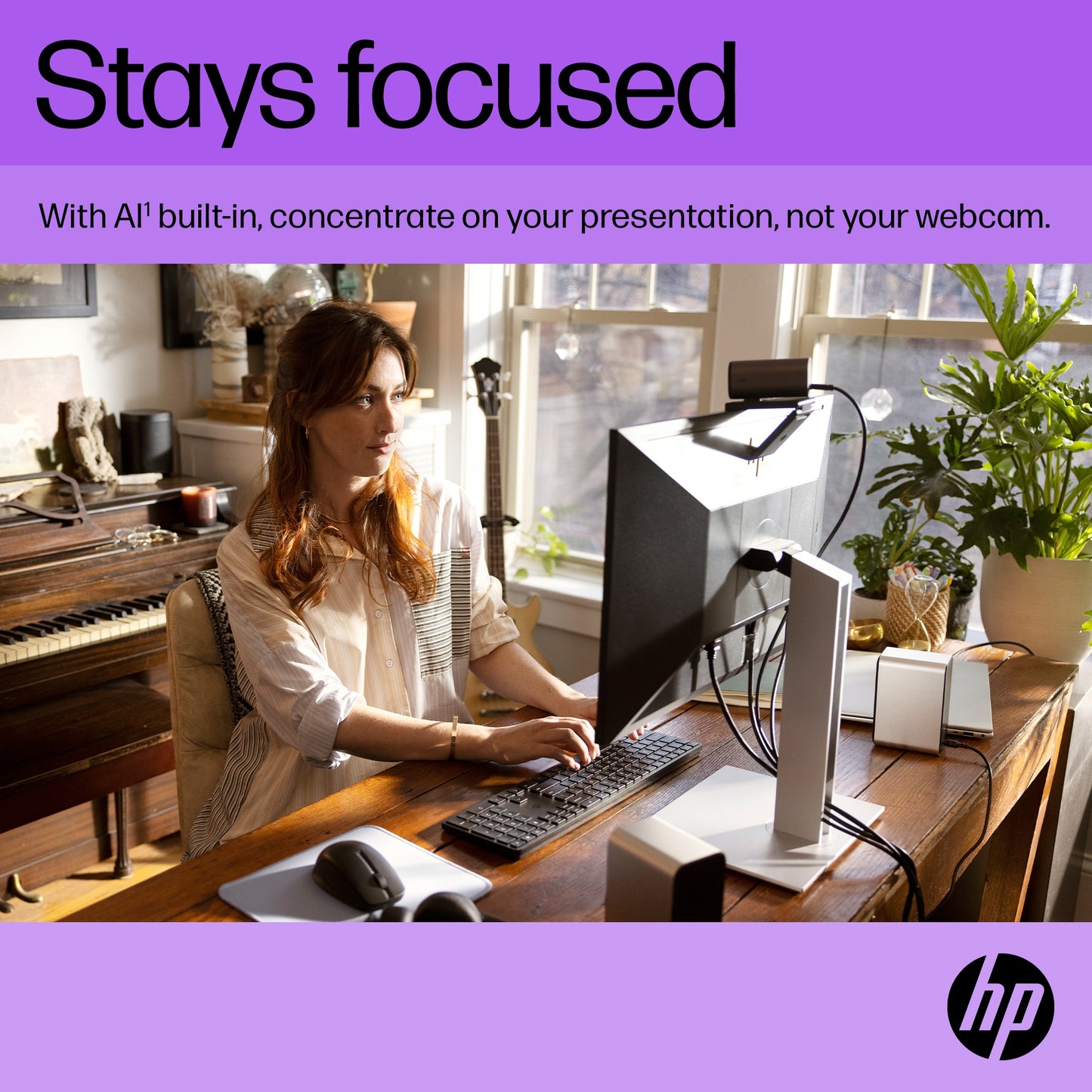 HP 53X27AA 325 FHD Webcam – 5MP USB Full HD 1080p Clip/Stand Black