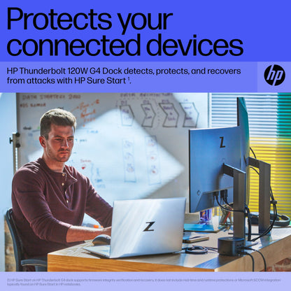 HP 4J0A2AA Thunderbolt Dock 120W G4 – Thunderbolt 4 Docking Station, 100W Power